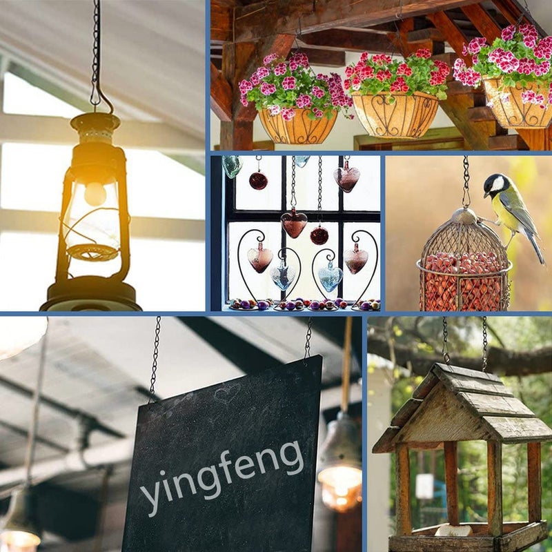 YINGFENG 10 Pack 9.5 Inch Black Hanging Chains, Garden Plant Hangers for Hanging Bird Feeders, Billboards, Chalkboards, Basket, Planters, Lanterns, Wind Chimes and Decorative Ornaments Etc. - Image 2